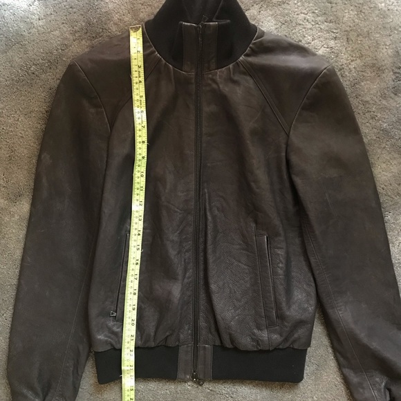 M0851 black leather jacket size 4 - Picture 6 of 12